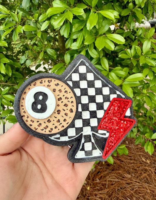 8 Ball Checkered Spade