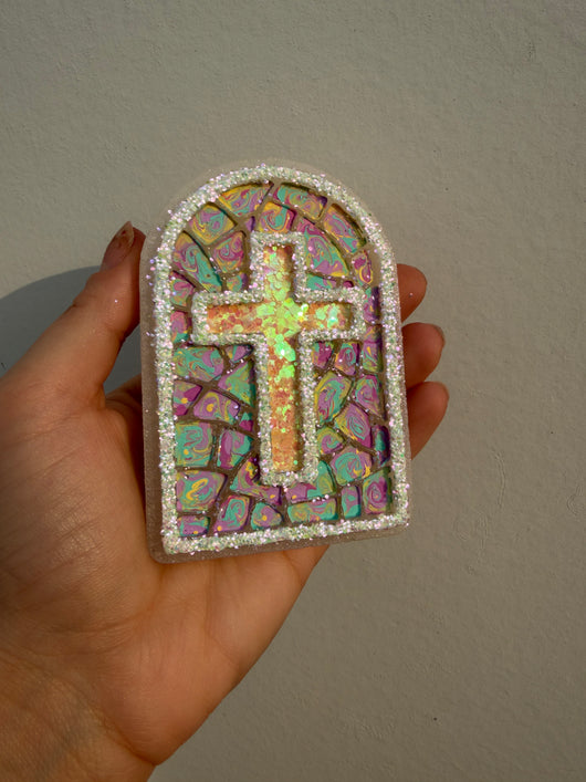 GLASS STAINED CROSS