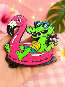 Gator on a float
